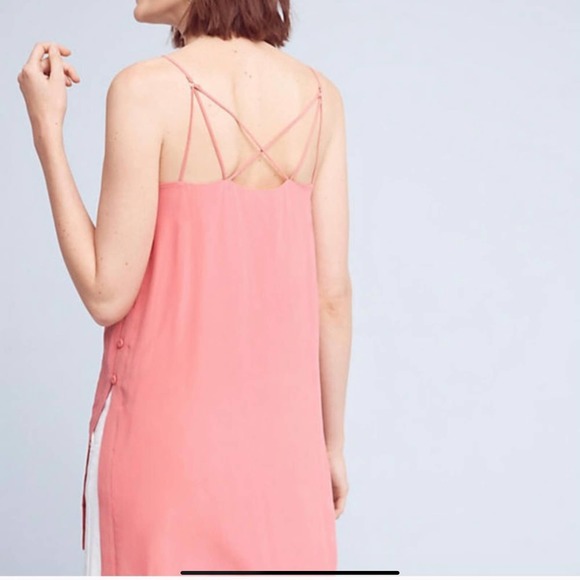 ANTHROPOLOGIE MAEVE Meret Silk Tunic Tank Rose Pink 8 NWT - Picture 4 of 10